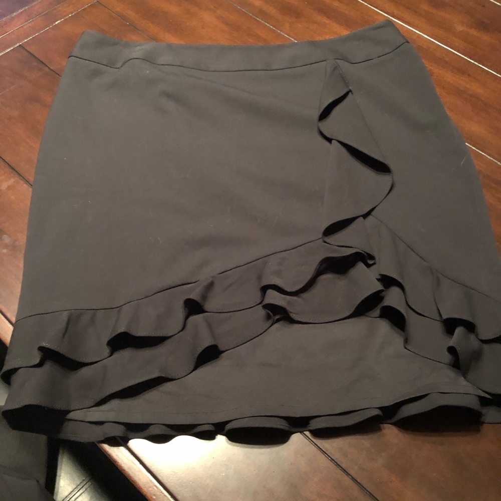 Black Ruffle Hem Skirt